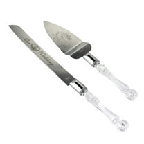 Homeford 2-Piece Stainless Steel Cake Serving Set with Crystal Handles