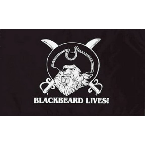 Blackbeard Lives Pirate Flag Ship Banner Pennant 3x5 Foot Outdoor Jolly Roger