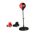 thumbnail image 3 of Box Bolse con bola refleja de soporte Mejora la velocidad de reacción con guantes de boxeo para niños adultos para ejercicio para adultos adolescentes Negro rojo, 3 of 8