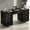 Black, variant on DreamCurship White Desk with 7 Drawers, White and Gold Desk with Storage, 57" Executive Desk with File Drawers, White