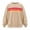 Khaki, variant on Tqcoqu Sweatshirt for Women with Rainbow Striped,Loose Fit Pullover Shirts Round Neck Long Sleeve Casual Tops Daily Wear
