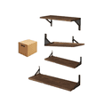 thumbnail image 1 of Repisas Flotantes Madera Modernas Estantes Baño Topon 4 Pzs Café, 1 of 5