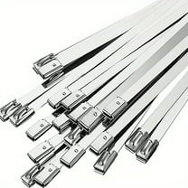 Metal Zip Ties 4-10 Inch Stainless Steel Zip Ties Heavy Duty Multi-Purpose Self-Locking Cable Ties For Machinery, Vehicles, Exhaust Wrap, Farms, Pipes, Roofs, Cables, And Outdoor Fence