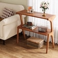 thumbnail image 3 of Finmind Narrow End Table for Living Room, 2-Tier Slim Sofa Side Table with Solid Wood Legs, 3 of 6