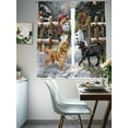 thumbnail image 4 of Christmas Xmas Sheer Curtains 2 Panels Set, Wreath Snowman Cute Dog Winter Window Sheer Curtains for Living Room/Bedroom, Light Filtering Rod Pocket Voile Drapes, 52" W x 72" L, 4 of 7