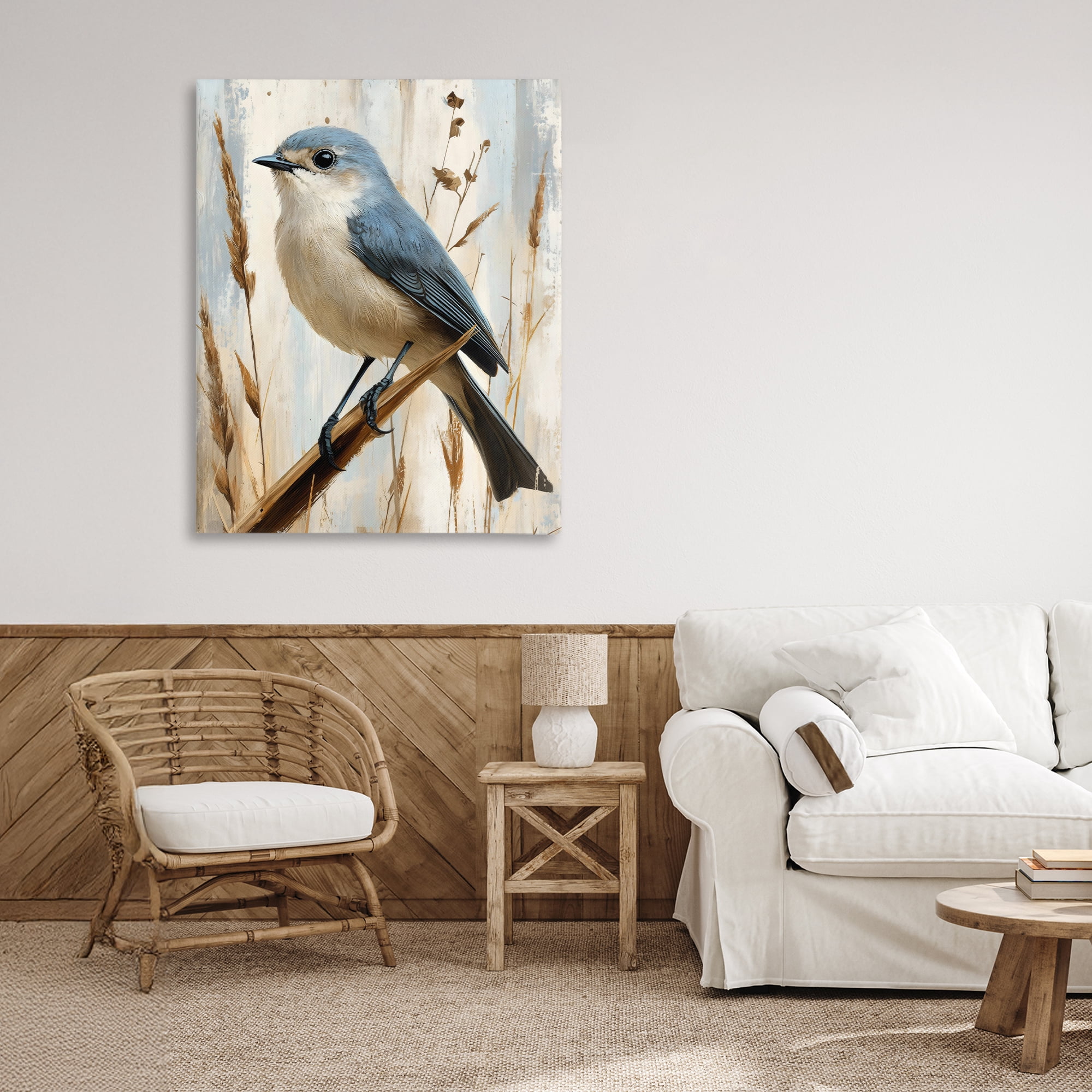 Stupell Industries Bluebird on Tall Glass Perch Canvas Wall Art, design by Creative Studio