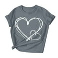 thumbnail image 4 of Xuyuer Valentine's Day women's lover printed t-shirt round neck short sleeve Shirt Women Alphabet ABC I Love You Printed T-Shirts Teacher Valentine Shirt Tees Tops, 4 of 7