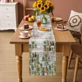 thumbnail image 2 of Green Cactus Table Runner 70 Inches, Summer Watercolor Botanical Wooden Grain Bed Runner Dresser Scarves Tabletop for Indoor Outdoor Parties/Ceremony/Banquet, 13" x 70", 2 of 9