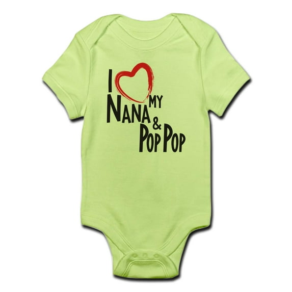 CafePress - I Heart My Nana And Pop Pop Body Suit - Baby Light Bodysuit