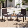 thumbnail image 5 of Gymax Patio Dining Chairs Set of 6 Stackable Outdoor Armchairs w/Metal FrameBackrest, 5 of 8