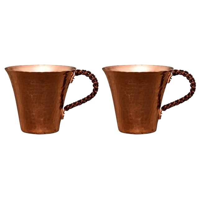 Taza de café de cobre, taza de agua, regalos de cumpleaños, taza de mulas de Moscú hecha a mano, taza de agua de cobre para cafetería de agua caliente 2 piezas