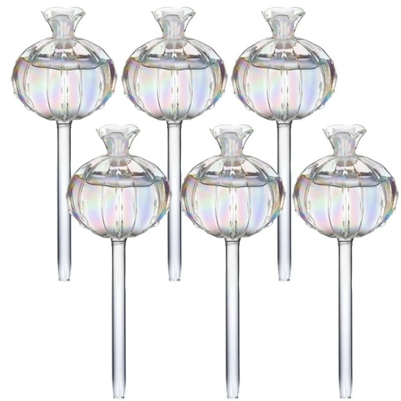 6 Pcs Plant Watering Globes, Watering Bulbs for Indoor Plants, Glass Waterer for Flower Pots - 4.7OZ/140 ML Capacity Automatic Mini Irrigation System for Home, Garden, and Office, Adjustable Water Fl