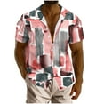 thumbnail image 2 of UVEASISHA Men's Vacation Shirts Big and Tall,Mens Printed Dress Shirt Short Sleeve Button Down Shirts Casual Summer Hawaiian Tropical Shirts 2025 Sales Today Clearance, 2 of 5