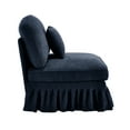 thumbnail image 2 of Newest Multi-Functional Armless Chair, Blue Chenille Sofa,Removable Skirt, Convertible 2 Styles, Includes Pillow, Ideal for Apartments, 2 of 9