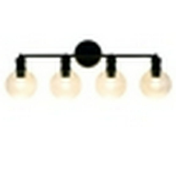 CHLOE Lighting OXA Transitional 4 Light Black Vanity Bathlight 30" Wide