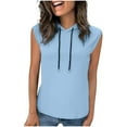 thumbnail image 2 of Pincandy Women's Workout Hooded Tank Tops Casual Loose Fit Running Gym Sleeveless Hoodie Tee Shirts 2025 Summer Fashion, 2 of 7