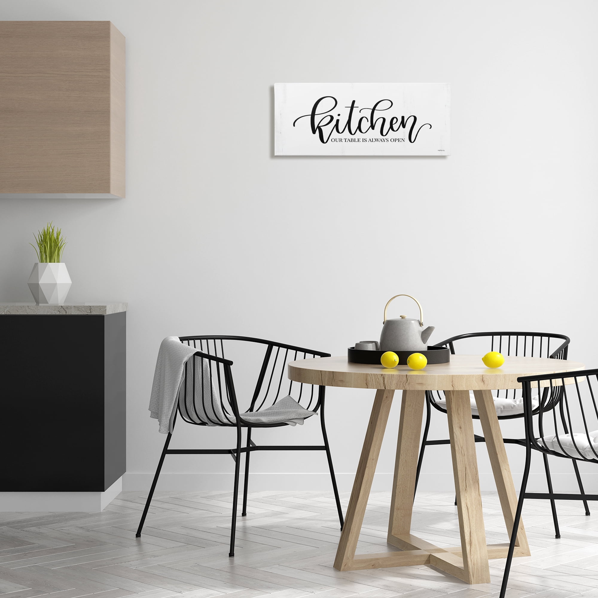 Stupell Industries Kitchen Always Open Typography Painting Gallery Wrapped Canvas Art Print Wall Art, 24 x 10