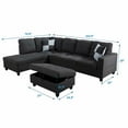thumbnail image 2 of Ainehome L-Shaped Sectional Sofa Set, 3PC Linen Living Room Couches, Left Hand Facing (Black Grey), 2 of 2