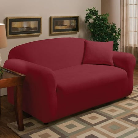 Madison Home Stretch Microfleece Box Cushion Loveseat Slipcover