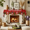 thumbnail image 3 of Eliaeconx Christmas Fireplace Scarf, Red and White Stripes with Snowman and Tree Design, Fireplace Cover, 79x20 Inches for Mantle Decoration and Indoor Home Use, 3 of 7