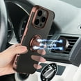 thumbnail image 6 of ELEHOLD for iPhone 16 Pro Plating Clear Case,Transparent Case with Ring Holder Kickstand Work with Magnetic Car Mount Shockproof  Protective Cover Phone Case for iPhone 16 Pro,Rosegold, 6 of 6