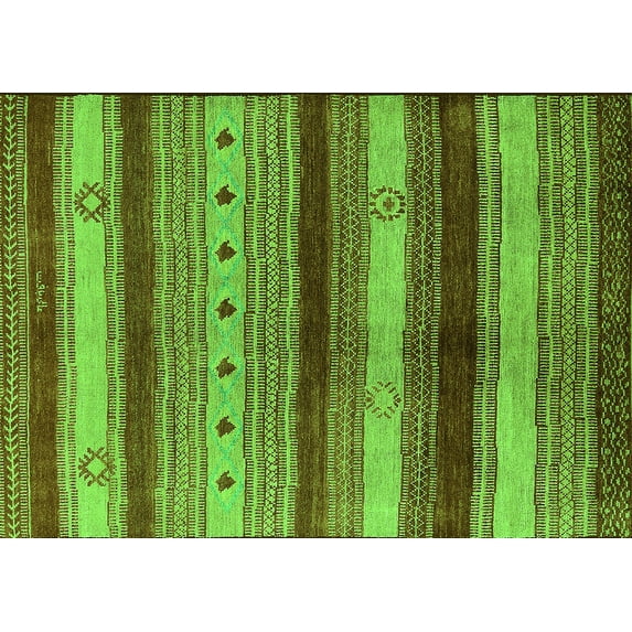 Ahgly Company Indoor Rectangle Oriental Green Industrial Area Rugs, 8' x 12'