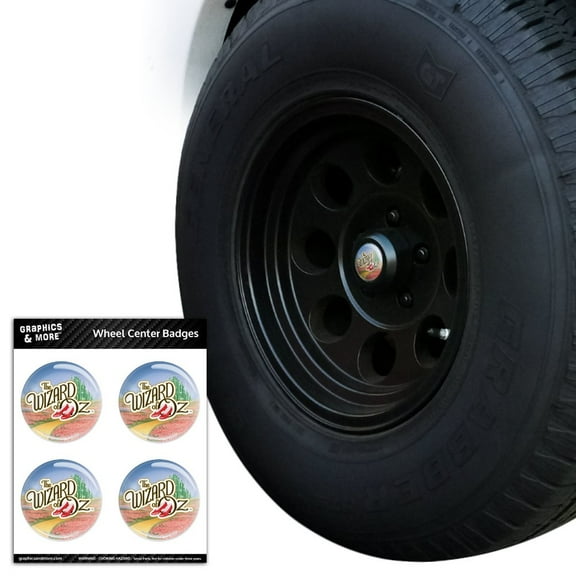 The Wizard of Oz Ruby Slippers Logo Tire Wheel Center Cap Resin-Topped Badges Stickers