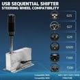 thumbnail image 3 of AOOOWER Ergonomic USB Racing Shifter Handbrake for PC Game Aluminum Sequential Gear Controller Realistic Feedback, 3 of 9