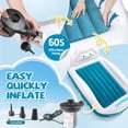 thumbnail image 3 of Inflatable Toddler Travel Bed Air Mattress with Safety Bumpers and Electric Pump - 330lb Capacity Portable Kids Bed - 40" x 63" Portable Blow Up Bed for Travel, Camping, Sleepovers, 3 of 8