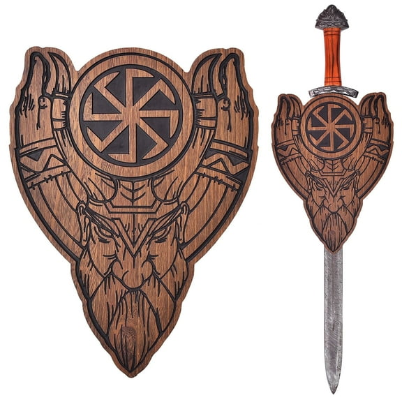 Armory Replicas Viking Wooden Wall Plaque – Norse Medieval Display