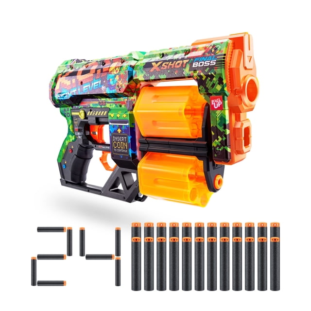 Lanzador de dardos de espuma de juguete XShot Skins Dread, K.O de ZURU (24 dardos)