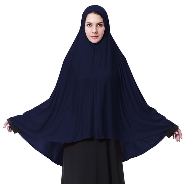 Colección Musulmana Hijab Khimar Pañuelo para Mujeres, Banderas de Estilo Largo en 12 Colores, Poliéster Suave para el Uso Diario Modesto