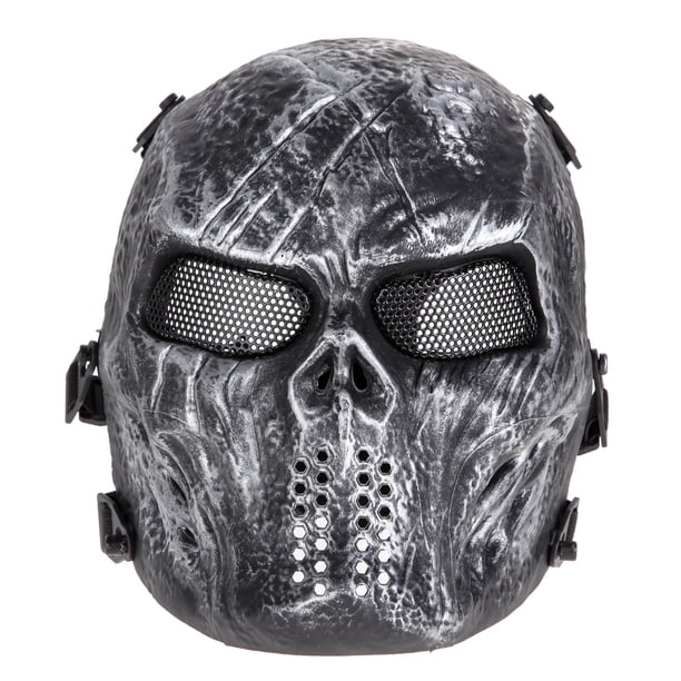 Maquillaje Cubierta Facial Airsoft Paintball Full Face Protection Skull Mask Suministros para exteriores (gris) Likrtyny Para Estrenar