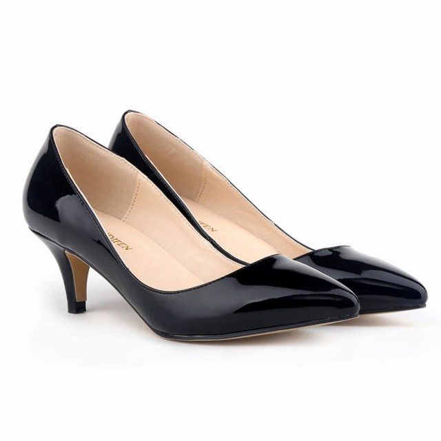 Ladies Pointed Candy-Colored Low-Cut Pumps Shoes for Women Girls
