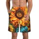 thumbnail image 1 of Balery Deep Yellow Colorful Sunflower Traje de Baño Estilo Hawaiano para Hombre, Shorts de Secado Rápido con Bolsillos-Medium, 1 of 6