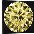 thumbnail image 1 of ARTCANVAS Yellow on Black Round Brilliant Cut Diamond Jewel Canvas Art Print - Size: 12" x 12" (1.50" Deep), 1 of 9