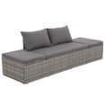 thumbnail image 1 of Cama de patio VidaXL, cama de salón para exteriores, con lados ajustables, ligera, resistente a la intemperie, fácil mantenimiento, cojines lavables y estructura de poliratán, 1 of 9