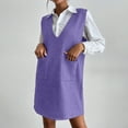 thumbnail image 6 of ZyeKqe Womens Dresses V Neck Sleeveless Knit Pullover Sweater Vests Dresses Casual Loose Fall Winter Outfits with Pockets, 6 of 10