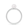 thumbnail image 2 of Angara Classic Japanese Akoya Cultured Pearl Solitaire Ring in 14K White Gold for Women | June Birthstone Jewelry for Her, 2 of 7
