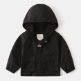 thumbnail image 2 of Boy Coats Long Sleeve Size 100 18-24 Months Toddler Boy Girl Outdoor Jacket Hooded Windbreaker Jacket Warm Windproof Mountaineering Camping Girls Cloth,Black, 2 of 5
