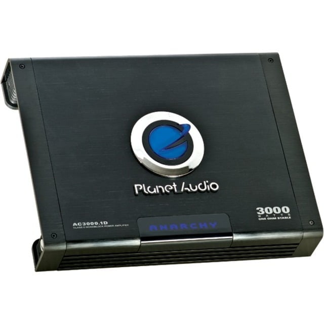 Planet Audio AC3000.1D Anarchy Series Car Audio Amplifier - 3000 High Output, Class D, Monoblock, 1 Ohm, Low Level Inputs, Low Pass Crossover, Mosfet Power Supply, Hook Up To Stereo and Subwoofer