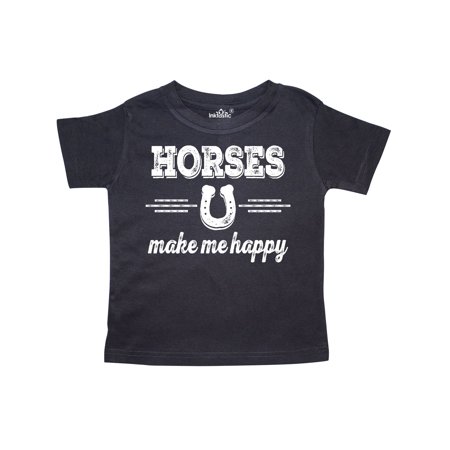 

Inktastic Horses Make Me Happy Gift Toddler Boy or Toddler Girl T-Shirt