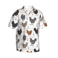 thumbnail image 3 of Xecao Retro Rooster print Hawaiian shirt - a stylish short-sleeve button-down for men, perfect for casual beach and tropical outings., 3 of 9