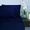 thumbnail image 4 of Elegant Comfort® Wrinkle & Fade Resistant 1500 Series - Damask STRIPES Silky Soft 4pc Sheet Set, Up To 16" Deep Pocket, Queen, Navy Blue, 4 of 4