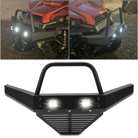 Kojem Front Bumper Winch Bumper w/LED Lights Compatible with 2010-2021 Polaris Ranger 400 500 800 Mid Size Ranger 570 Full Size/Mid Size