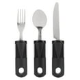 thumbnail image 2 of Weighted Adaptive Utensils, Stainless Steel Soup Spoon Adaptive Utensils Steak Knife Rounded Edges Rubber Handle Hanging Hole Prevent Shaking  For Elderly, 2 of 8