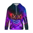 thumbnail image 2 of Yteetum Oversized Sweatshirt Hoodies for Men Halloween Graphic Print Drawstring Pullover Hooded Sweatshirts Tops Mens Casual Graphic Printed Lightweight Long Sleeve Hood Sweatshirts with Pocket Coats, 2 of 5