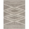 thumbnail image 3 of Hauteloom Tigris Nikea Geometric Southwestern Farmhouse Living Room Round Under Table Area Rug - Vintage Distressed - Boho Aztec Tribal Pattern - Ivory, Beige, Gray - 7'10" Circle/Circular, 3 of 9