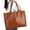 Yellow Brown, variant on Large Capacity Vintage PU Leather Tote for Women Office Everyday Handbag(Yellow Brown )