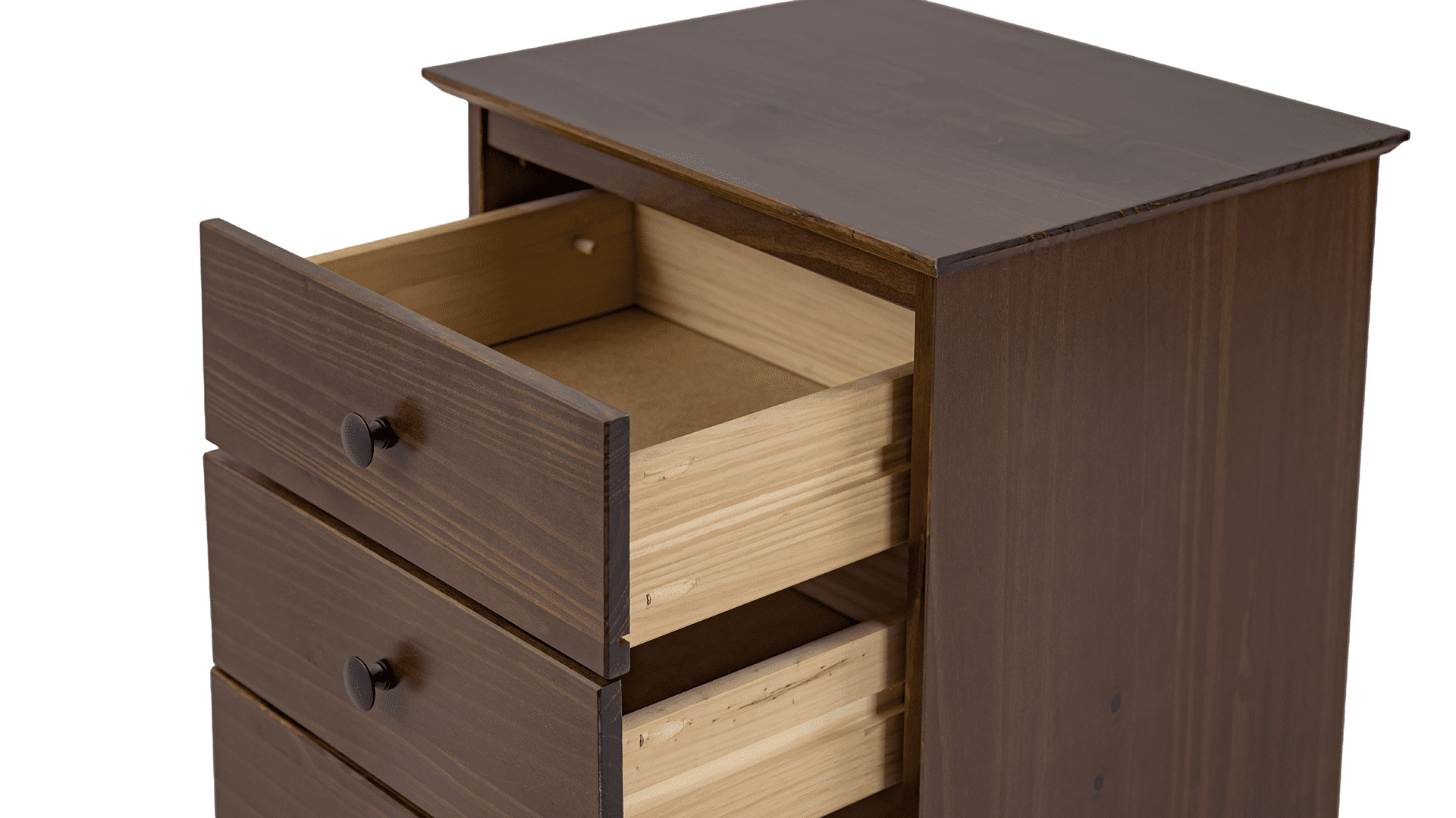 Spencer Three Drawer Solid Wood Nightstand Walnut - for Adults and Teens